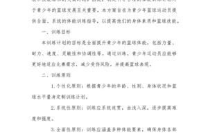 青少年篮球训练计划:打造竞争性与成长性的完美结合